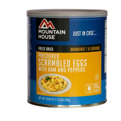 MOUNTAIN HOUSE SCRAMBLED EGGS WITH HAM AND RED AND GREEN PEPPERS #10 CAN