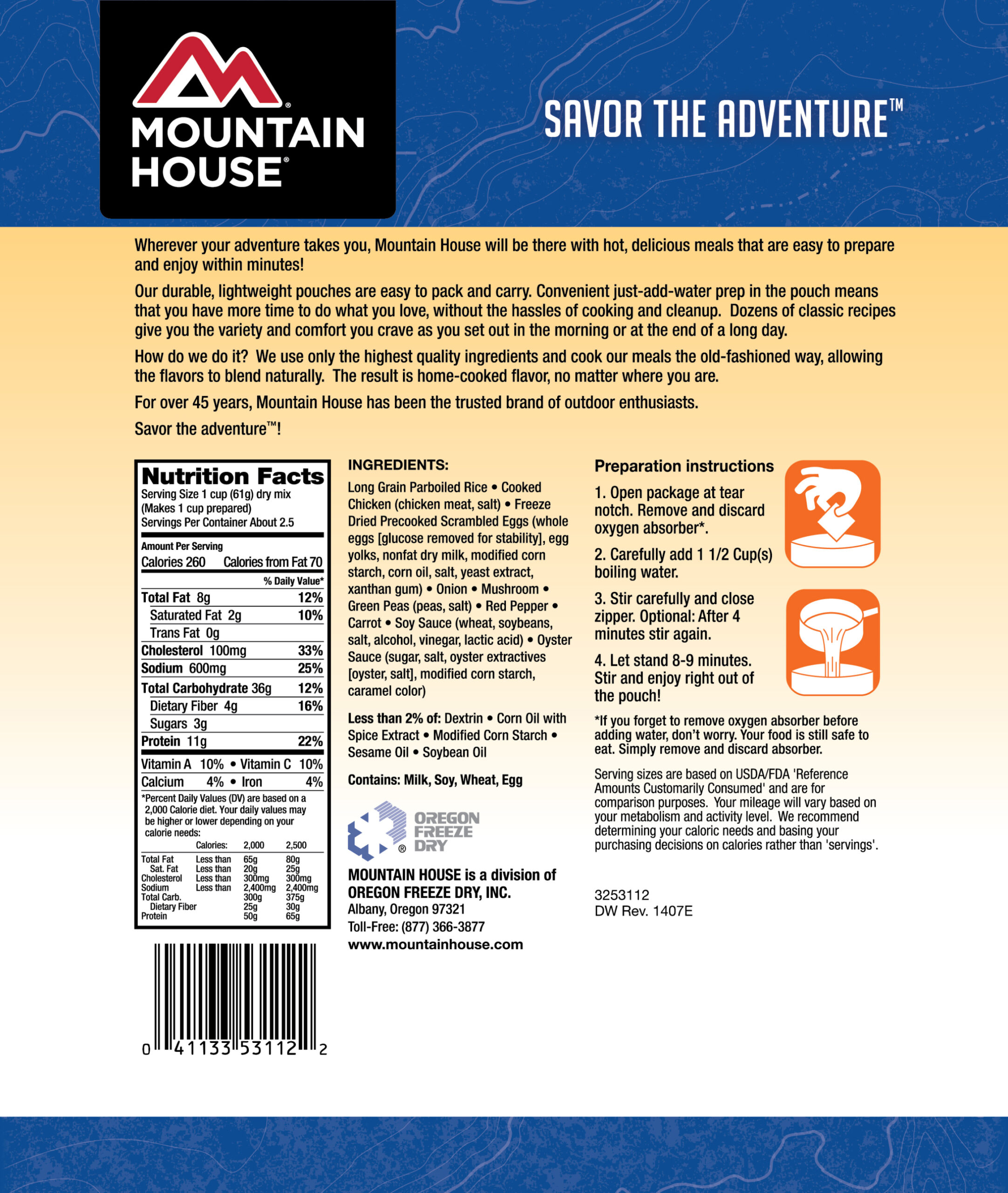 MOUNTAIN HOUSE CHICKEN FRIED RICE - Image 3