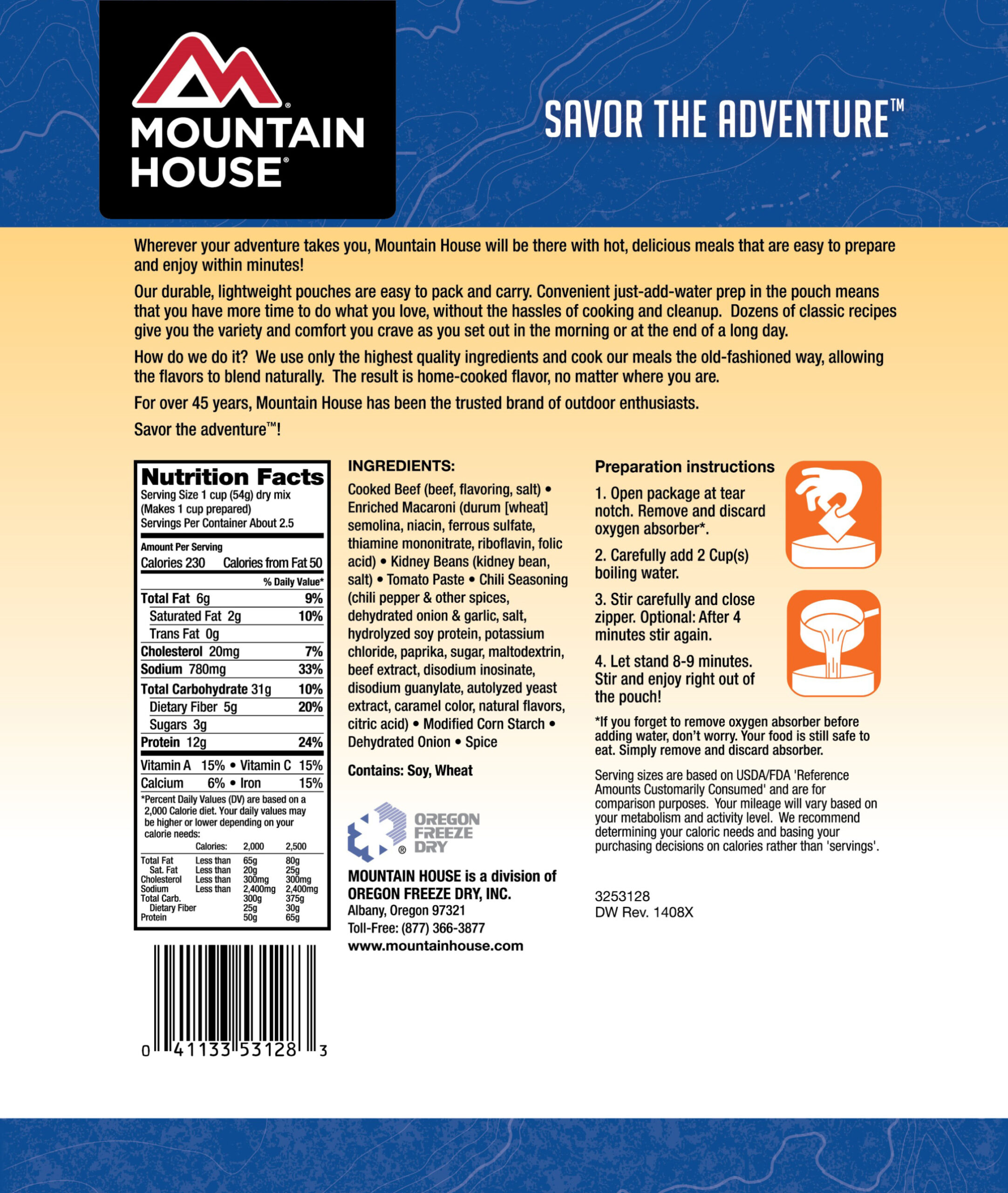 MOUNTAIN HOUSE CHILI MAC WITH BEEF - Image 3